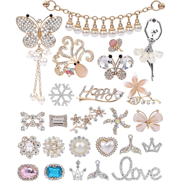 Sko Charms Passer Til Clog Sandaler Dekoration Mode Crystal Diamo