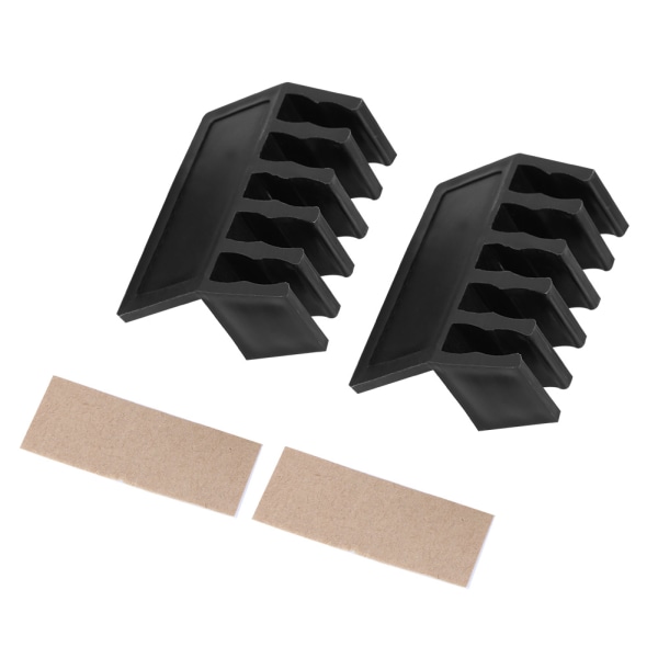 2 stk./parti Fem Slots Plast Ledningsdeler Ledningsklips Organizer Holder Ledninger Fixer Sort