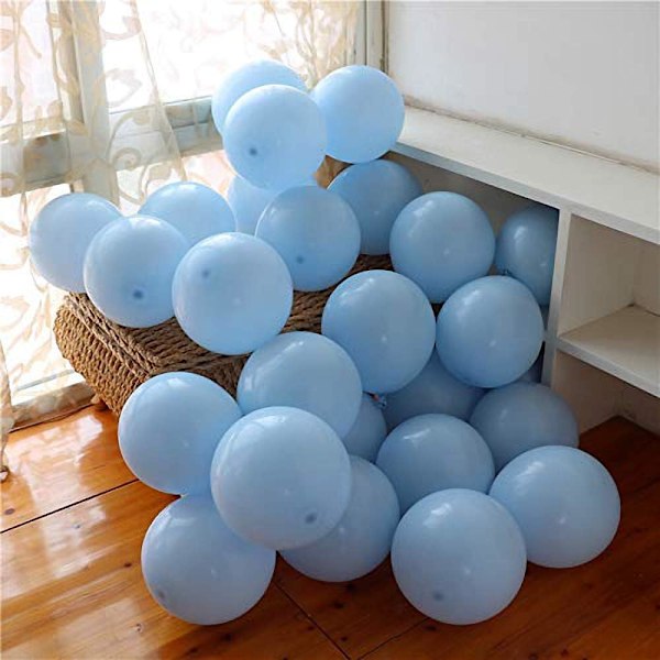 Elegant Pastellblå Dekor, 100 st 10-tums Ballonger, Naturlig Latex, Perfekt För Födelsedagar, Bröllop, Examensfiranden, Luft- eller Heliumuppblåsbar