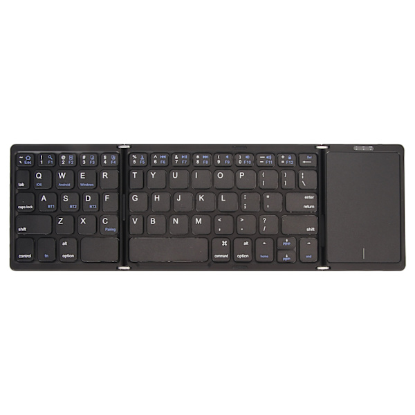 3 Folds Trådløst Tastatur med Touchpad Foldbart Tastatur for Tablet PC Smartphone Innebygd Batteri B089T