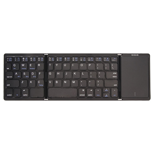 3 Folds Trådløst Tastatur med Touchpad Foldbart Tastatur til Tablet PC Smartphone Indbygget Batteri B089T