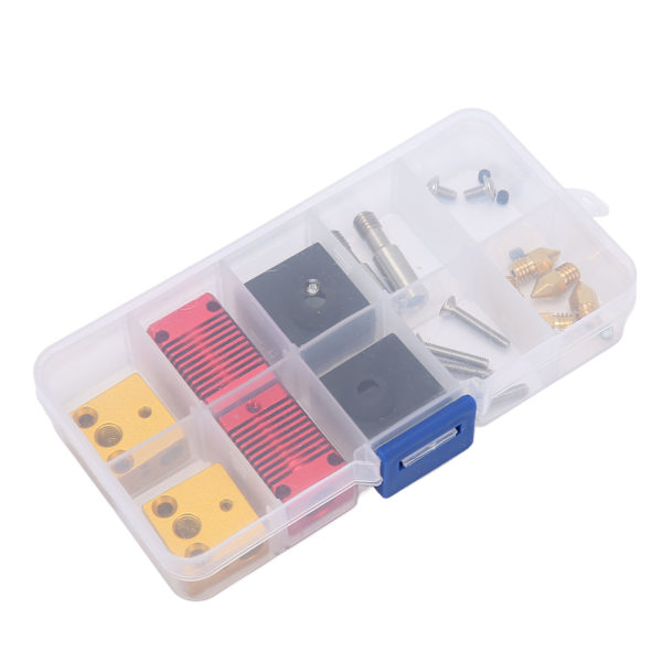 2 Set Hot End Extruder Munstycke Kit Hög Noggrannhet Anodiserad Frostad 3D-skrivare Extruder Hotend Kit för Ender 3 Ersättning