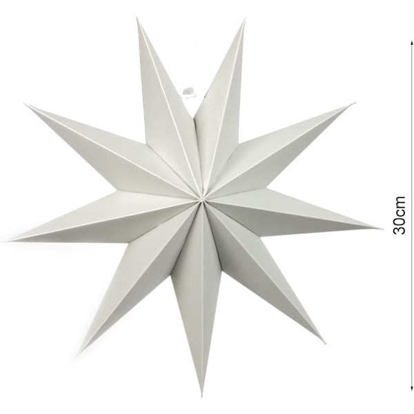 30 cm Paperitähtikoriste yhdeksän sakaraa paperitähti