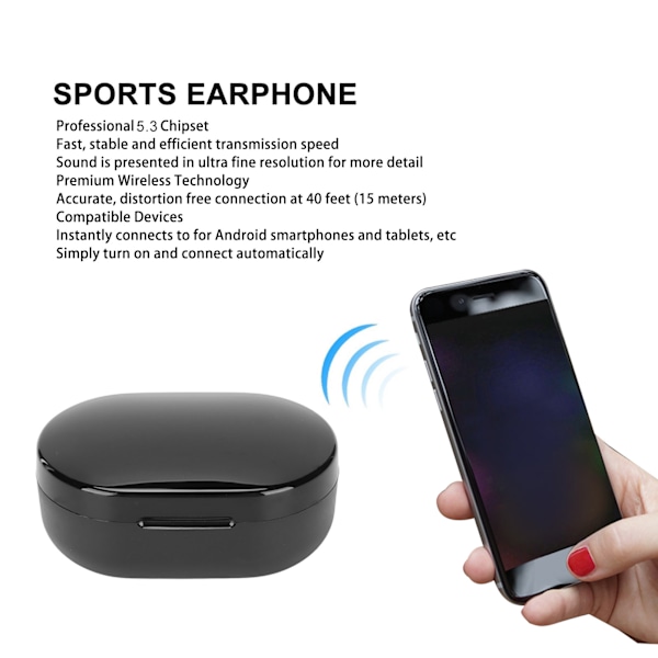 Bluetooth-kuulokkeet Melunvaimennuksella Stereo Sisäänrakennettu Mikrofoni Langattomat Kuulokkeet Latauskotelolla Älypuhelimille Tableteille