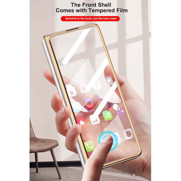 Stilrent Samsung Z Fold 4 Skal, Klar Elektroplätering För Ett Elegant Utseende, Transparent Anti-Gul Baksida Bevarar Telefonens Ursprungliga Utseende, Magnetisk