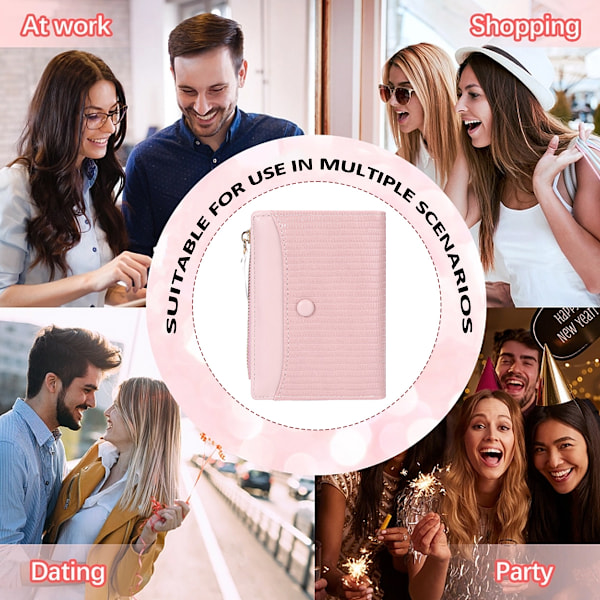 PU Läder Dam Plånbok Bifold Multi Card Case Plånbok med Dragkedja Fick