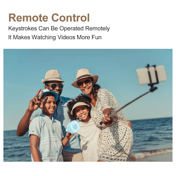 Ring fjernbetjening genopladelig fingertip Bluetooth knap Clicker til kamera lukker selfie knap blå