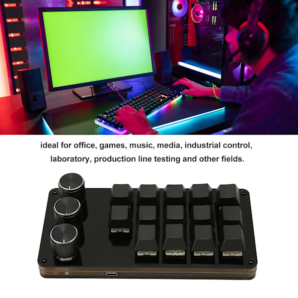 Mini brugerdefineret tastatur 14 taster 3 knapper Programmerbar blå switch Hot Swappable programmering makro tastatur til computer spil