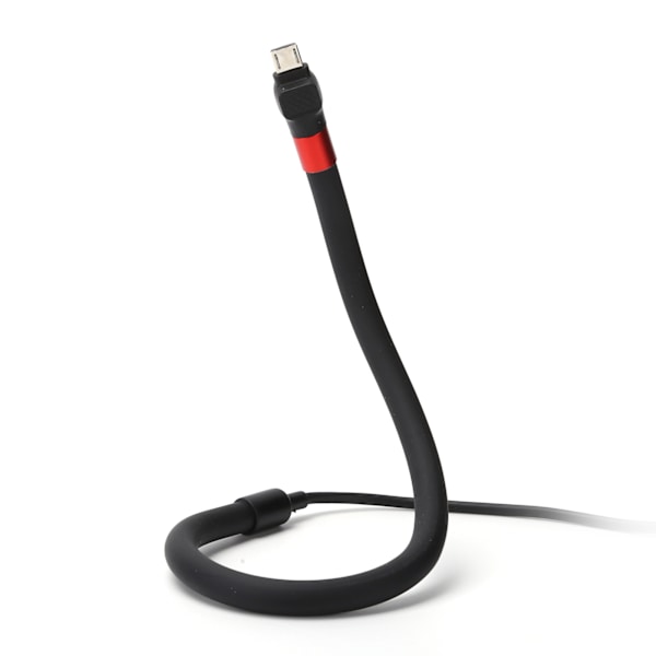 Mobiltelefon Stativ Upp Snabbladdning Kabel Flexibel Telefonhållare Micro USB DatakabelSvart