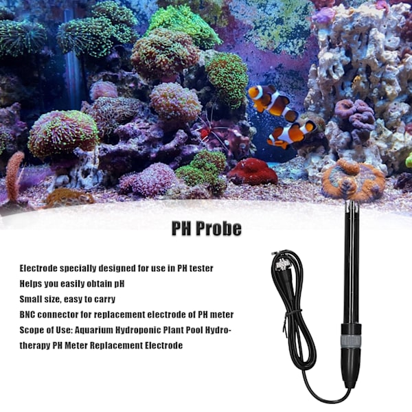 Hydroponisk Akvarium P H-testare, Plastglasprob För Pålitliga Omedelbara Avläsningar, Ersättnings-Bnc-kontakt För Flexibel Användning, 300cm Kabel