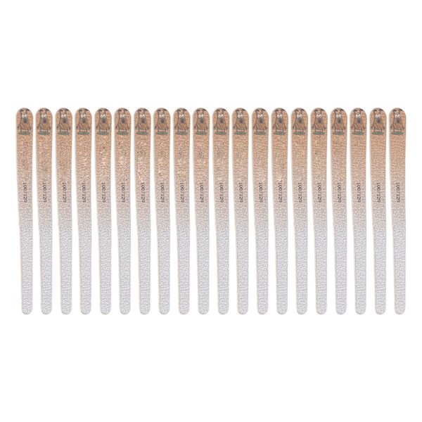 20 stk. Professionelle neglefile 100 / 120 Grit dobbeltsidede vaskbare manicureværktøjer til hjemme- og salonsbrug Gule