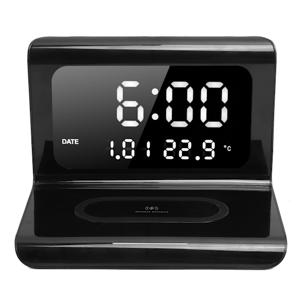 Multifunktionelt ur, elektronisk kalender, telefon, trådløs automatisk matchende oplader