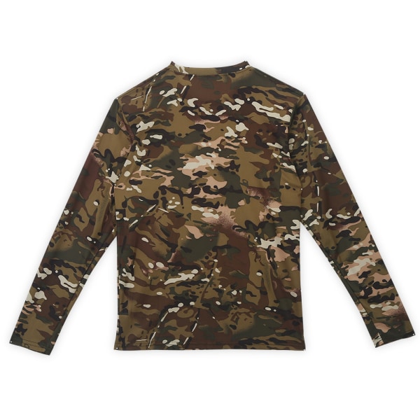 Herr Långärmad Rund Hals T-shirt Kläder för Camping Utomhussporter(L)
