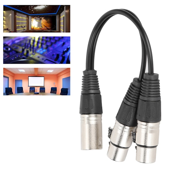 XLR Han til Dobbelt XLR Hun Kabel Mikrofon Stereo Afbalanceret Forbindelsesledning til Lydadapter Hvid 1m / 3.3ft