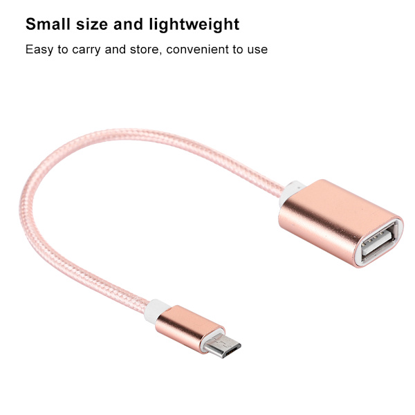 3PCS vävd tygförstärkt kontakt Ingen rost Smidig överföring USB-ingång Mikro-utgång OTG-adapterkabel för AndroidPink
