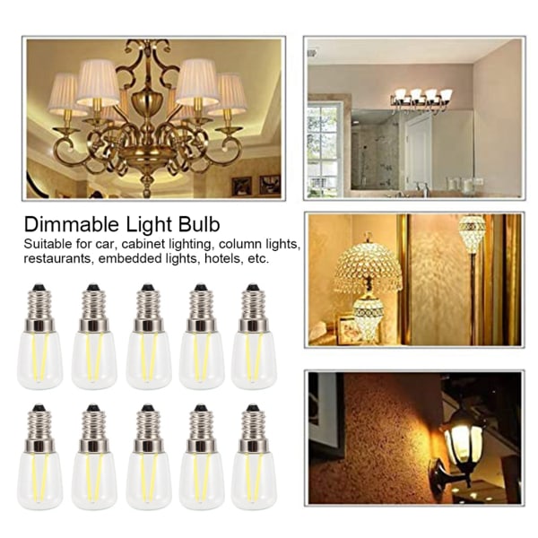 10 st Mini Dimbar E14 LED-lampa 1,5 W AC 110 V för Kronljusstake