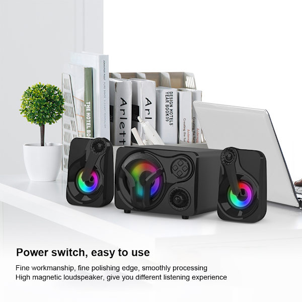 Smalody Bas Bluetooth-högtalare Skrivbord Laptop Dator 2.1 Ljudkanal Trådlös Plug-in Kort Audio