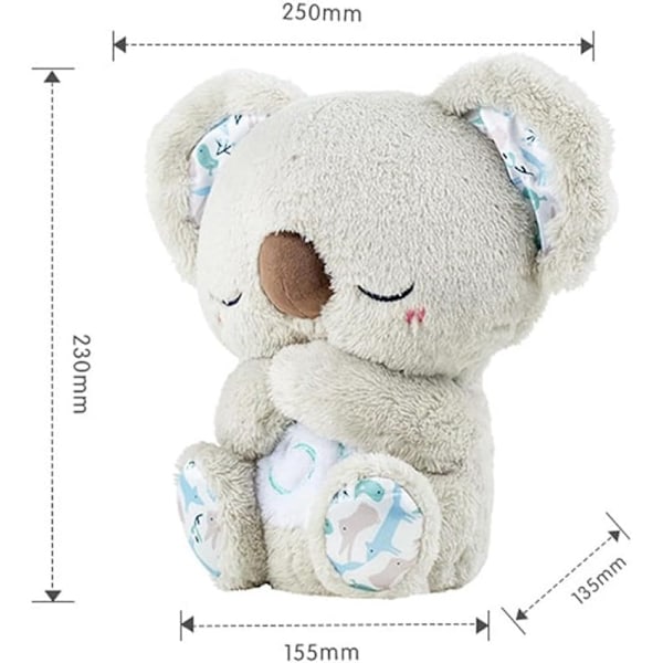 Interaktiva babyleksaker, söt koala, lugnande för sömn, 10 sorters lugnande musik, mjuk vid beröring, lossnar inte lätt