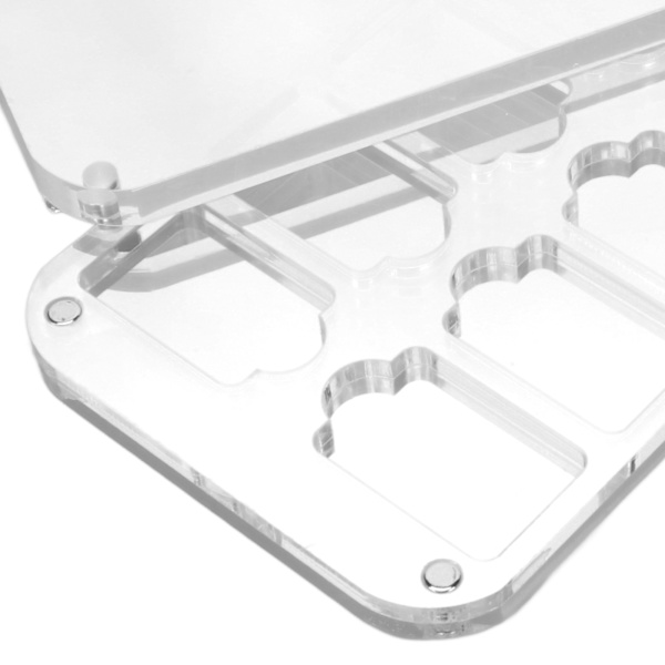 Spilkortæske Transparent Akryl Spil Opbevaringsboks med 14 Slots til Switch for Lite Krystalboks
