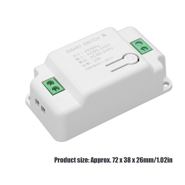 Smart dimmerbrytare modul RF-styrning 10A AC85‑240V ljusautomationsmodul för hushållsapparater