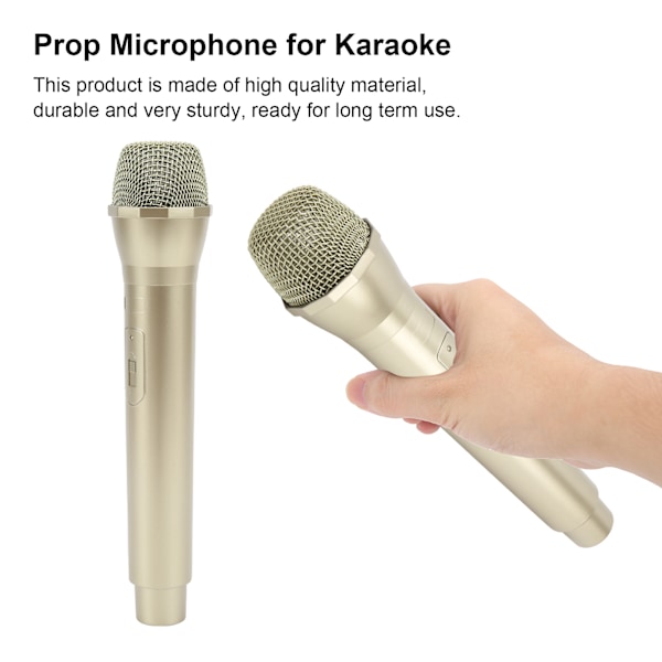 Realistisk rekvisitmikrofon til karaoke, danseshows, øvemikrofonrekvisit til karaokeguld
