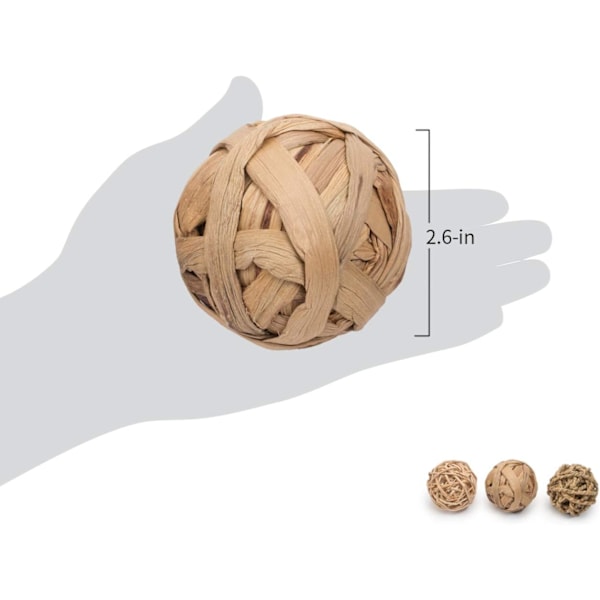 Leksaker att tugga på för smådjur, naturliga material gnagarleksaker förbättrar tandhälsan och förhindrar tristess, handgjord säker husdjursstimulering, lämplig för