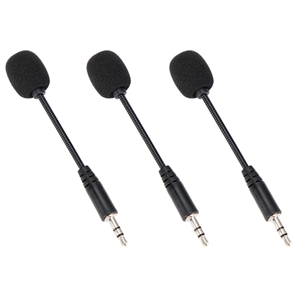 3 stk. 3,5 mm jacks justerbar fleksibel udvidet mini mikrofon til computer mobiltelefon