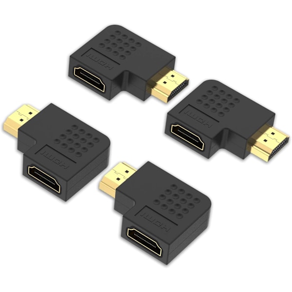 HDMI 4K-stöd, Vinklad Adapter Combo med Hög Bandbredd och Upplösningskompatibilitet för Sömlös Anslutning (4 st)