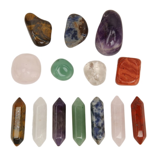 Reiki Ädelsten Healing Kristaller Stenar Set, Hexagonal Kulformad Natursten För Energibalansering, Kristall Chakra Sten Set Idealisk För