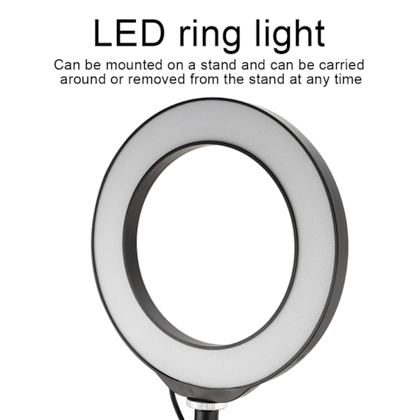 PULUZ KT3034 72 LED 24-26lm 7-14W USB-portin rengasvalaisin, jossa kolmijalka ja kaksoispuhelinpidike
