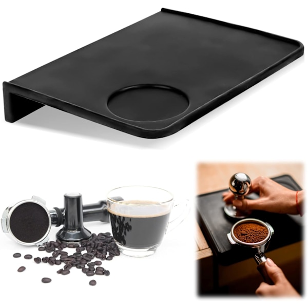 Espresso Tamping Matta, Svart Livsmedelsgodkänd Silikonmatta för Kaffeverktyg, Giftfri och Hygienisk, Värmebeständig Tampmatta Säkerställer Tampingstabilitet