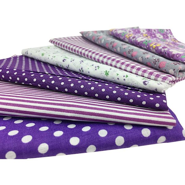 7 stk 25 x 25 cm bomullsblanding tekstil håndverk stoffpakke Fat Quarter Patchwork forhåndskutte dynelapper for DIY sying Scrapbooking prikk blomstermønster