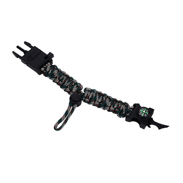 Paracord Armbånd Justerbar Nødsituation Overlevelsesarmbånd Gear 5 i 1 Multifunktionel til Vildmarkseventyr