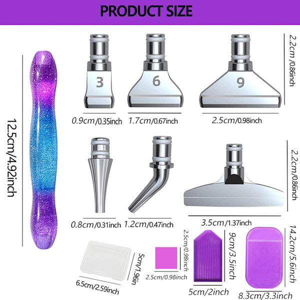 Diamantmaleri Pen Kits, Rustfrit Stål Bor Pen Spidser