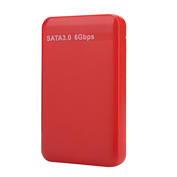 2,5-tums USB3.0 SATA3.0 höghastighets 6 Gbps mobilt hårddiskhölje stöder 6 TB UASP-acceleration (röd)