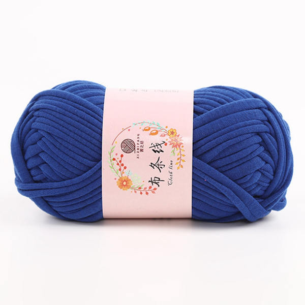 DIY Hand Craft Weaving Solid Color Bag Handbag Carpet Soft Knitting Yarn (Blå)