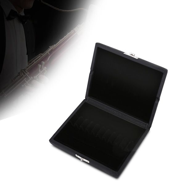 Trä PU Läderfodral Reed Case Holder Förvaringslåda för 10 st Oboirör #1