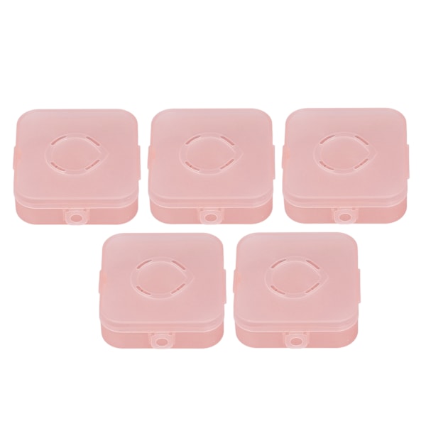 5 st transparent rosa sminkpuff förvaringsväska bärbar dammtät andningsbar puderpuff behållare hållare