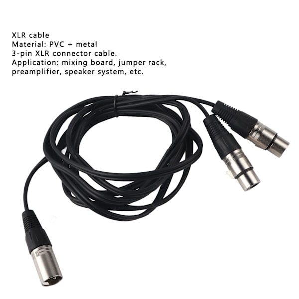 XLR Han til Dobbelt XLR Hun Kabel Mikrofon Stereo Afbalanceret Forbindelsesledning til Lydadapter Hvid 3 m / 9,8ft