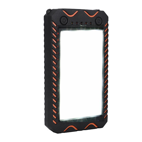 Solpanel Glare Illumination 10000mAh Power Bank Case Ekstern Batteriboks USB med Kompas