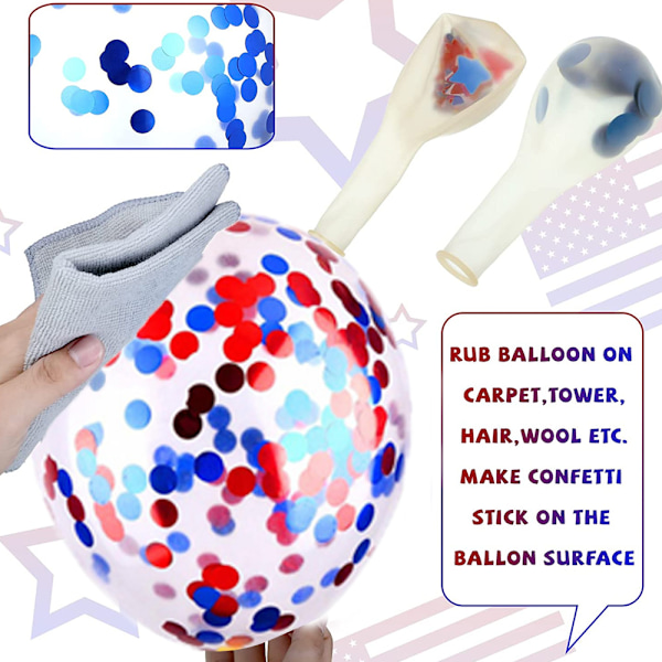 Fira friheten med vårt ballonggirlangkit, 12-tums patriotiska ballonger för enkel montering, flytande med ren helium, perfekt för