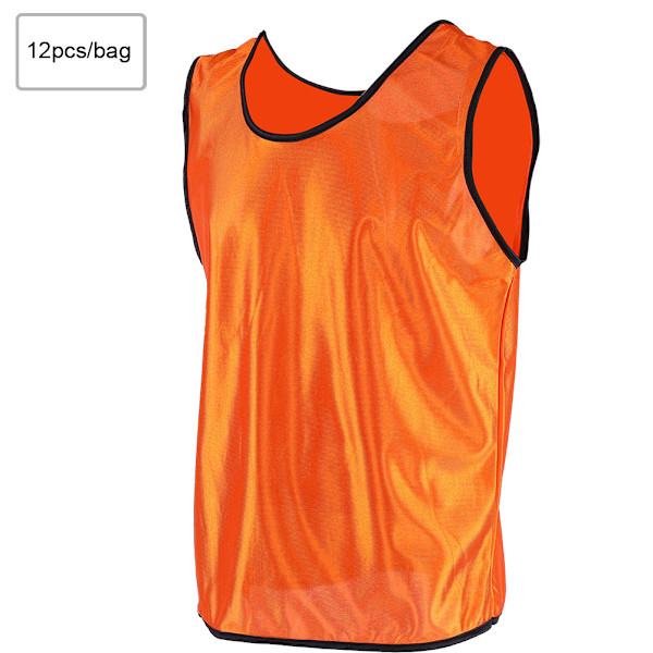 12 stk. Trøjer Ærmeløse Voksne Fodbold Basketball Træning Hold Veste Gruppering Orange