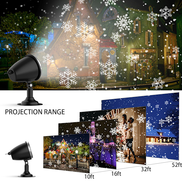 Fairy Snöfall Effekt LED-ljusprojektor, Unik Design Landskap Dekorativ Belysning för Inomhus & Utomhus Mångsidiga Tillfällen