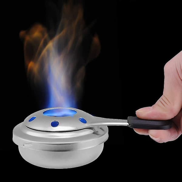 GETIT Alkoholbrænder kompatibel med fondue, spritbrænder, rustfrit stål, grå, 18x 9,6 cm-1745