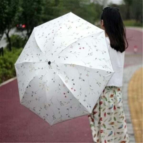 Paraply Anti Uv Foldbare Paraplyer Dame Ombrelle Femme Pliant Sommer Solbeskyttelse Triple Uv Beskyttelse Begonia Parasol Paraplyer Til Kvinder