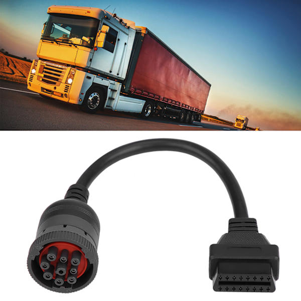 Truck Diagnose Interface Hun 16 Pin OBD2 9 Pin Adapter Kabel til Automotive Diagnostic Tool
