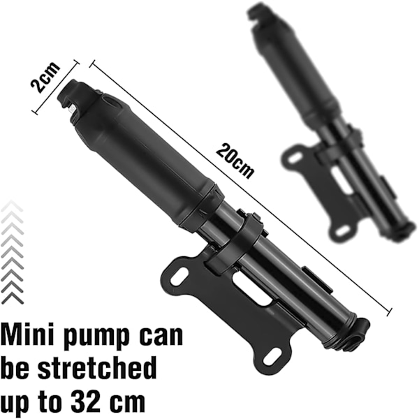 Högtrycks Mini Cykelpump För Snabb Uppblåsning, Universell Ventilkompatibilitet, Portabel Design, Exakt Tryckmätare, Hållbar Aluminiumlegering