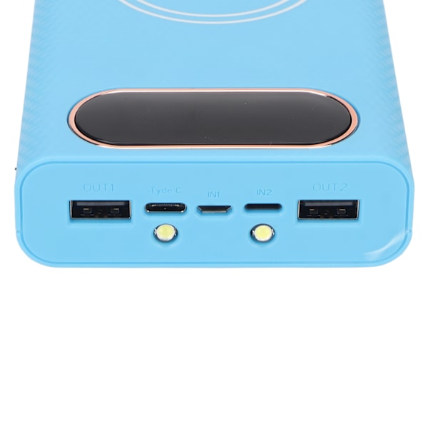 10W 5W 6 21700 Batterier Box Svetsning Gratis Powerbank Box Kit DIY Trådlös Laddare Yttre Skal Blå