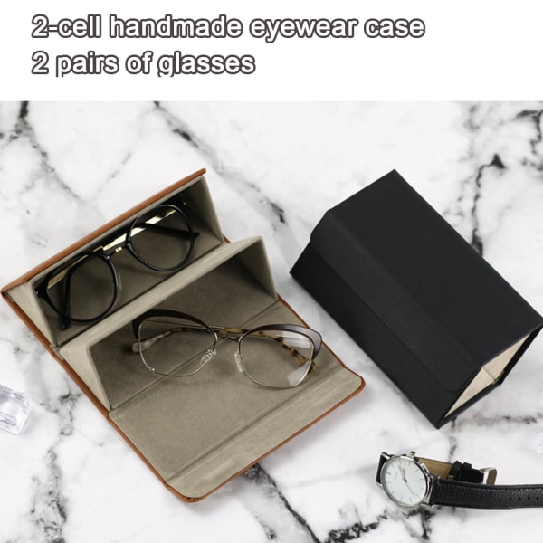 2 Slots Rejse Solbriller Etui - Bærbar Brille Organizer Til Opbevaring & Display，EyeGlass Holder Opbevaring Rejse Etui