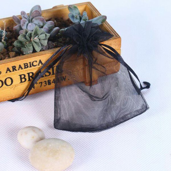 100 stk. 2,8\"x3,6\"(7x9cm) Gaveposer Snøre Organza Smykkeposer, Opbevaringspose